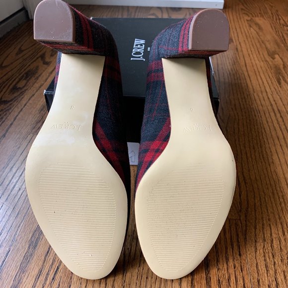 J Crew Plaid Pumps- heather grey NWT Size 8 - Picture 6 of 7